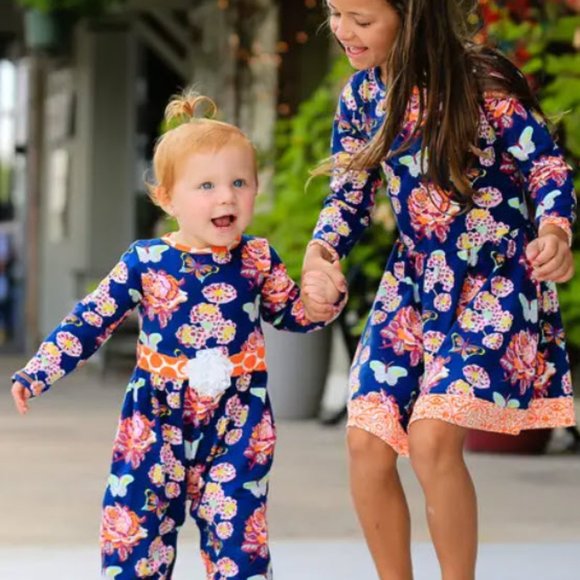 Autumn Floral Dress & Polka Dot Legging Set - Picture 6 of 7